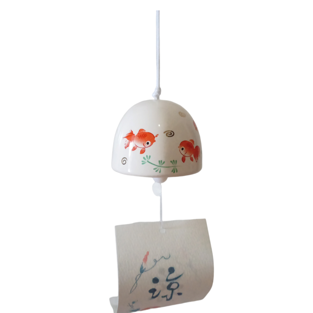 La parola furin significa campanella al vento, costruito a mano in ceramica o vetro, con sotto un cartoncino che mosso dal vento la fa suonare e sul quale uno può scrivere un desiderio, una poesia o una preghiera. Solitamente in Giappone sono posizionati sotto i tetti d'estate  per poter suonare con il vento. Decorativi e significativi i furin arrivano da una bellissima tradizione giapponese.